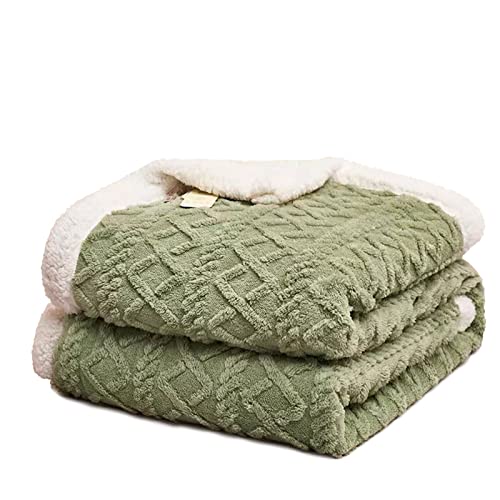 Fouriding Sherpa Fleece Decke,Winter Weiche warme Bettdecken Decken Sofas Decken für Bett Sofa Reise Bettdecke Decke (Grün, 150×200CM) von Fouriding