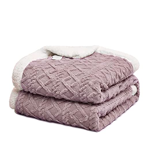 Fouriding Sherpa Fleece Decke,Winter Weiche warme Bettdecken Decken Sofas Decken für Bett Sofa Reise Bettdecke Decke (Lila, 150×200CM) von Fouriding
