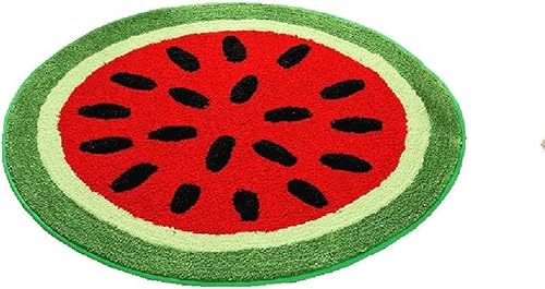 Fouriding Wassermelone Runde Bereich Teppiche, niedliche Früchte Plüsch Teppich Weichen Teppich rutschfest Teppich für Baby Kinder Zimmer Klassenzimmer Kinderzimmer Zimmer Bedroom Decor (100cm) von Fouriding