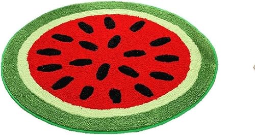 Fouriding Wassermelone Runde Bereich Teppiche, niedliche Früchte Plüsch Teppich Weichen Teppich rutschfest Teppich für Baby Kinder Zimmer Klassenzimmer Kinderzimmer Zimmer Bedroom Decor (130cm) von Fouriding