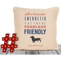 Dackel Hund Geschenk Personalisiertes Kissen Mit Hülle Name 18x18 Für Besitzer Weihnachten Wurst von Fourleafclovergifts