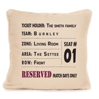 Personalisiertes Burnley Fc Fan Geschenk Ticket Design Kissen 45x45cm Perfektes Für Vatertag Geburtstag Oder Weihnachten von Fourleafclovergifts