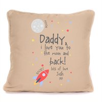 Personalisiertes Geschenk Für Papa I Love You To The Moon Und Rückenkissen 45x45cm Perfektes Geburtstag Weihnachten Vatertag von Fourleafclovergifts