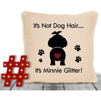 Shih Tzu Hundegeschenk Personalisiertes Kissen Mit Hülle Hundename Glitzer 18x18 Geschenk Für Besitzer Zu Weihnachten von Fourleafclovergifts