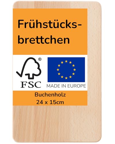 FournierWerk - Frühstücksbrettchen Holz (FSC) Made in Europe, Holzbrett, Brotzeitbrett Holz, Brettchen, Holzbrettchen, Vesperbrett, Schneidebretter, Jausenbrett von FournierWerk