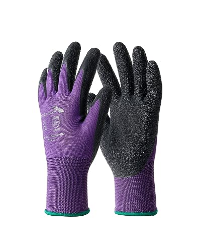Fourscom 6 Paar Arbeitshandschuhe Typ: 4005 EN388 /2121X 13G Polyester/Latex Imprägnierart : beschichtete Handfläche (S G7) von Fourscom