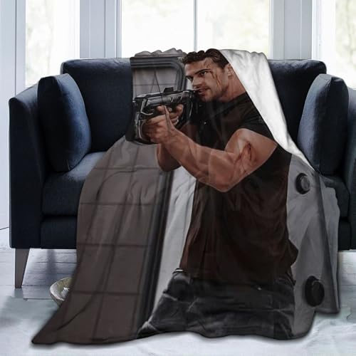 Theo James Fleecedecke für Couch, Überwurf, leicht, Theo James Merch, superweiche, gemütliche Luxus-Bettdecke, Mikrofaser und Überwürfe für Sofa von Foursssve