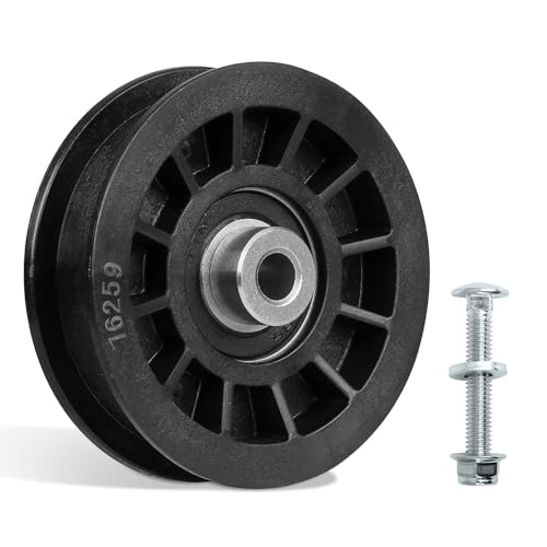 Fourtry Flache Spannrolle für Craftsman Aufsitzmäher – Flache Riemenscheibe passend für Husqvarna Ariens Poulan Craftsman YT4000 YS4500 Rasentraktor mit 106.7 cm 137.2 cm Deck von Fourtry