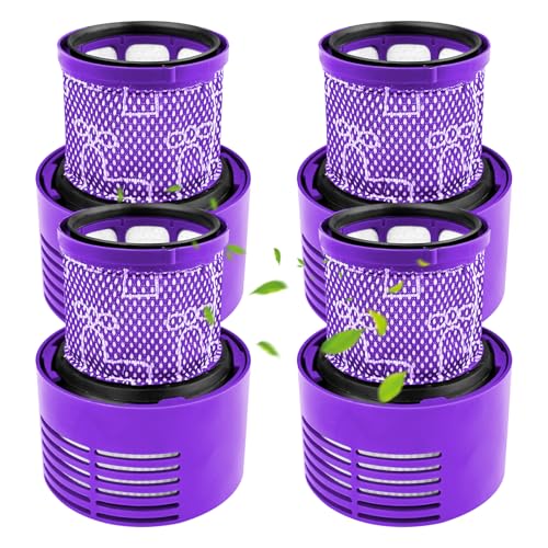 Fousenuk 4 Stück Filter Kompatibel mit Dyson V10, Staubsauger Filter, Ersatzfilter Original Filter, Schnurloser Zyklone Tier Animal Absolute Total Saubere Ersatzteile Staubsauger Waschbar von Fousenuk
