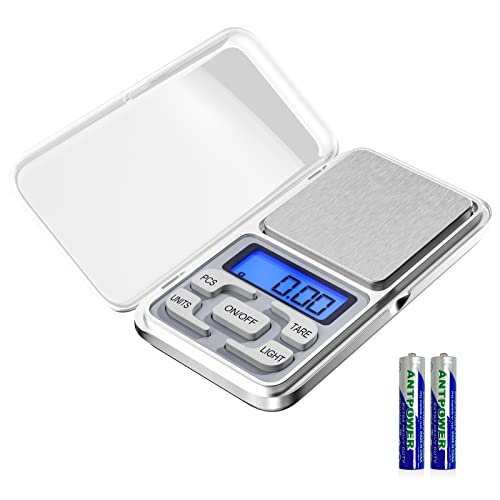 Fousenuk Küchenwaage Digital, Digitalwaage Hochpräzise 500g / 0.01g Lebensmittelwaage Edelstahl Haushaltswaage mit Lcd Display und Tara Funktion, Taschenwaage für Lebensmittel, Schmuck, Kaffee von Fousenuk