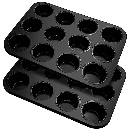 Fousenuk Muffinform, 2er-Pack Karbonstahl Muffinblech für 12 Muffins, Antihaftbeschichtet Backform, Muffinform Blech, Muffinblech 12er, form Muffinbackformen Backblech Fousenuk Muffinform, 2er-Pack Karbonstahl Muffinblech für 12 Muffins, Antihaftbeschichtet Backform, Muffinform Blech, Muffinblech 12er, form Muffinbackformen Backblech von Fousenuk