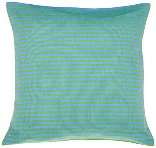 Fouta Futée Kissenhülle quadratisch aus Baumwolle gewebt, Motiv Reverse Blau/Grün 40 x 40 cm von Fouta Futée