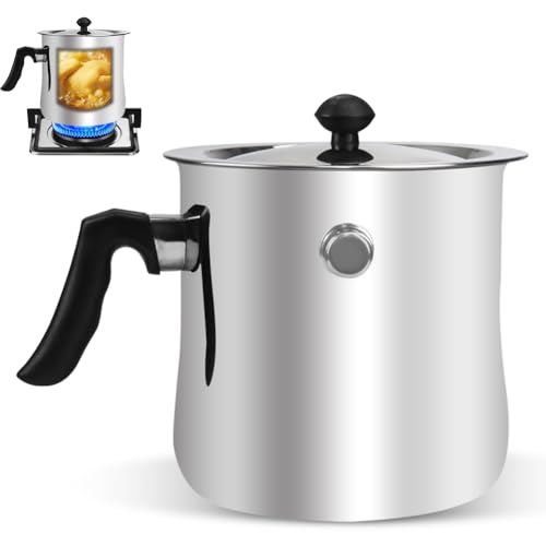 1.5L Milchtopf mit Deckel, Edelstahl Kochtopf mit Pfeife, Doppelwandiger Simmertopf mit Rutschfester Kunststoffgriff, Wasserbad Schmelztopf Puddingtopf für Gas Elektro Induktion 1.5L Milchtopf mit Deckel, Edelstahl Kochtopf mit Pfeife, Doppelwandiger Simmertopf mit Rutschfester Kunststoffgriff, Wasserbad Schmelztopf Puddingtopf für Gas Elektro Induktion von Fouvin