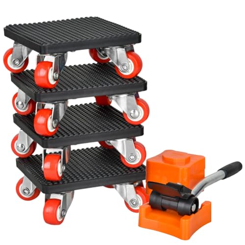 9-Teiliges Möbel Transportroller Set mit 4 Möbelrollen und Verlängerungsstange, 360 Grad Drehbar Rads, 420 kg Tragfähigkeit, Schwerlast mit möbelroller transportroller 9-Teiliges Möbel Transportroller Set mit 4 Möbelrollen und Verlängerungsstange, 360 Grad Drehbar Rads, 420 kg Tragfähigkeit, Schwerlast mit möbelroller transportroller von Fouvin