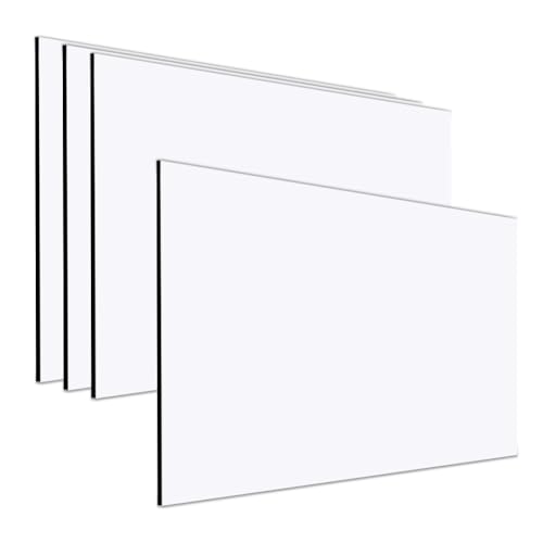 ABS Kunststoffplatte, 4 Stück Lasergravur Rohlinge 30x20 cm 1,3mm (Weiß) von Fouvin