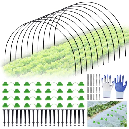 Fouvin Folientunnel Pflanztunnel Bögen, 30 PCS Folientunnel für Hochbeet, Gewächshaus Tunnel Bögen, DIY Frei Biegbar Tunnelbögen Hochbeet, Stabil Durable Gewächshaus Pflanztunnel Bögen von Fouvin