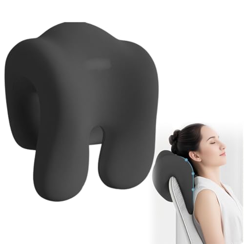 Fouvin Nackenstütze mit Memory-Effekt | Bürostuhl Nackenkissen | Kopfstützenkissen für Erwachsene & Studenten | Dunkelgrau (schwarz) von Fouvin
