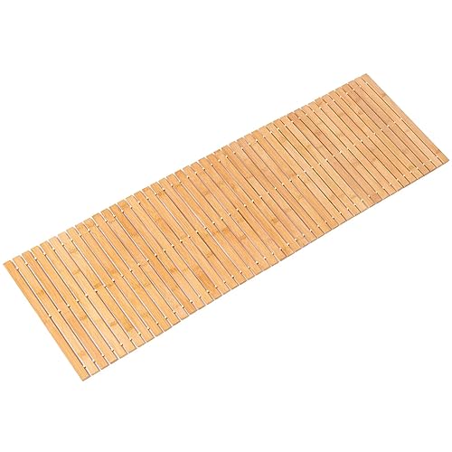 Bambus-Badematte, Badezimmerläufer, lang, große Teppiche, Boden, Holz, Dusche, Badewanne, wasserdicht, rutschfest, Zubehör, 40,6 x 121,9 cm, leicht zu reinigen, natürlicher Bambus, 1 Stück von Fovlaurs