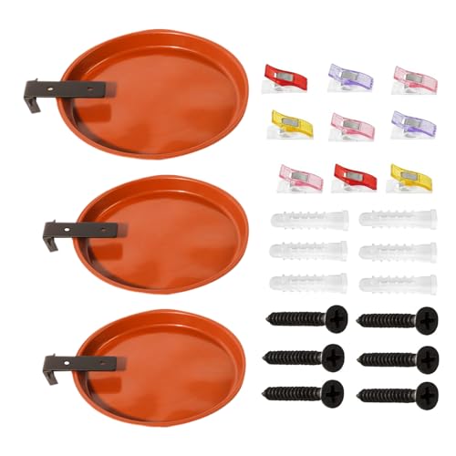 Foway Zaunmontiertes Vogelfutterhaus,Mit Vogeltränke - 3 teiliges Set Futter Und Wasserschalen Für Zaun Garten Balkon Terrasse Foway Zaunmontiertes Vogelfutterhaus,Mit Vogeltränke - 3 teiliges Set Futter Und Wasserschalen Für Zaun Garten Balkon Terrasse von Foway