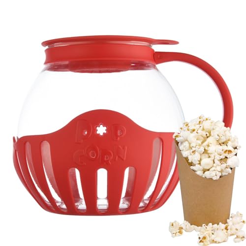 Mikrowellen-Popcorn-Schüssel | Topf Mikrowellen Luft Popcorn Snack | Popcorn-Maschine Popcorn Maker | Glas Ohne BPA Spülmaschinenfest - Gesunde Popcorn Hochtemperaturbeständig von Foway
