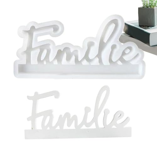 Silikon-Familienformen | Silikonformen Mit Familienspruch Und Buchstaben | Silikonformen Für Harzguss | DIY-Buchstabenform - Silikonform Mit Deutschem Wort Für Schreibtischdekoration von Foway