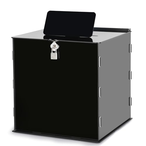 Fowecelt Schwarze Acryl-Hochzeitskartenbox mit Schloss, rustikale Kartenbox für Hochzeitsempfang, Brautparty, Geburtstag, Babyparty, Abschlussfeier Fowecelt Schwarze Acryl-Hochzeitskartenbox mit Schloss, rustikale Kartenbox für Hochzeitsempfang, Brautparty, Geburtstag, Babyparty, Abschlussfeier von Fowecelt