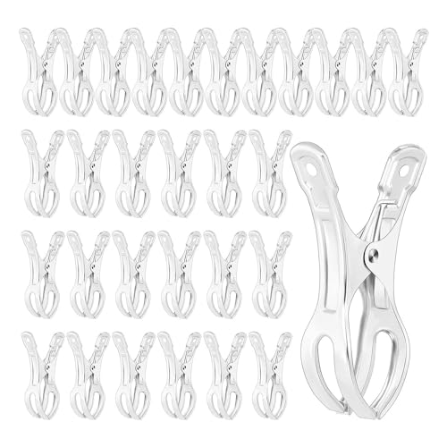 Fowecry 30 Stück 4,5 Edelstahl-Poolabdeckungsklammern, Poolabdeckungsklammern, Jumbo-Metall-Schwimmbad-Winterabdeckungsklammern, Langlebig, Einfach zu Bedienen von Fowecry