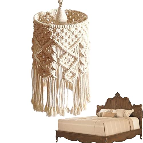 Boho Lampenschirm, Wandbehang Boho Lampenabdeckung, Stricken Troddel Lampenschirm Decke Hängelampe Dekoration für Restaurant Schlafzimmer Esszimmer Fowybe von Fowybe