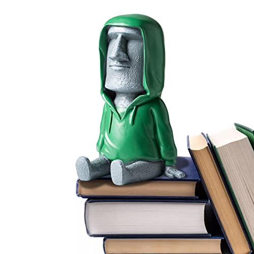 Fowybe Alte Insel-Moai-Statue | Attraktive Kunstharz-Skulptur - Moai-Statue für Bücherregal, Desktop-Dekoration, einzigartiger Handyhalter, Stifthalter von Fowybe