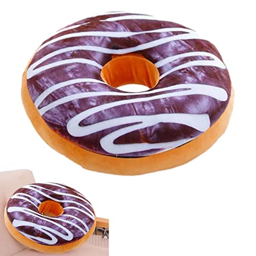 Fowybe Donut-Plüsch-Kissen - Dekorative Kissen für Mädchen,3D-Donut-Kissen für Erwachsene und Kinder, weiches, süßes, rundes Kissen für Zuhause, Schlafzimmer, Party, Büro, Café von Fowybe