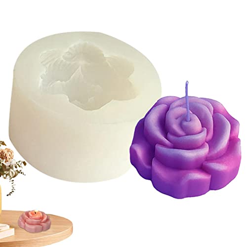Fowybe Formen für Lotuskerzen - 3D-Lotus-Silikon-Kerzenform für Harz | DIY-Harz-Bastelform zur Herstellung von Kerzenseifen-Ton-Kuchendekorationen von Fowybe