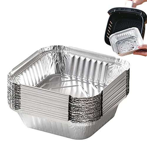 Fowybe Rechteck Alufolie Box - 20-teilige rechteckige Heißluftfritteuse, Blechschalen, Lebensmittelbehälter | Lebensmittelbehälter Behälter Kochgeschirr zum Backen, Grillen, Kochen von Fowybe