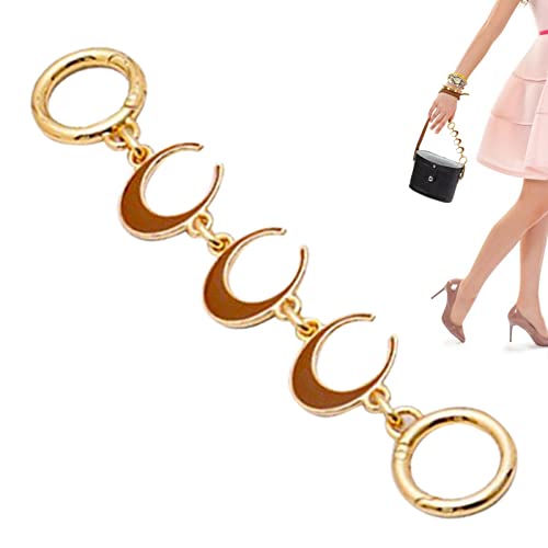 Fowybe Taschenverlängerungskette | Halbmondförmiger Kettenriemen - Umhängegurt-Gürtelverlängerung, Handtaschen-Schultergurt-Verlängerung, Taschenkettenzubehör Fowybe Taschenverlängerungskette | Halbmondförmiger Kettenriemen - Umhängegurt-Gürtelverlängerung, Handtaschen-Schultergurt-Verlängerung, Taschenkettenzubehör von Fowybe