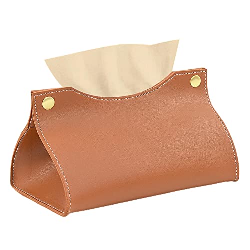 Fowybe Tissue-Box-Halter,Leder Kosmetiktuchhalter Wasserdicht für Kleenex - Einfach zu verwendender Haushaltsbedarf für Schlafzimmer, Badezimmer, Küche, Wohnzimmer, Esszimmer von Fowybe