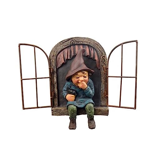 Fowybe gartenzwerg lustig,lustige Gartenbaum Dekoration Baumgucker Draussen,Zwerg Wand Ornament Harz Kunst Garten Home Wohnzimmer Dekor Living von Fowybe