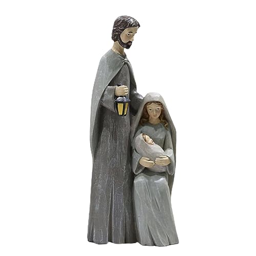 Krippe Heilige Familie, Tabletop Heilige Familie Statue Dekoration, 7.5in Weihnachtsstatue Aus Holz Jesus-Figur von Fowybe