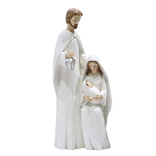 Krippe Heilige Familie, Tabletop Heilige Familie Statue Dekoration, 7.5in Weihnachtsstatue Aus Holz Jesus-Figur von Fowybe