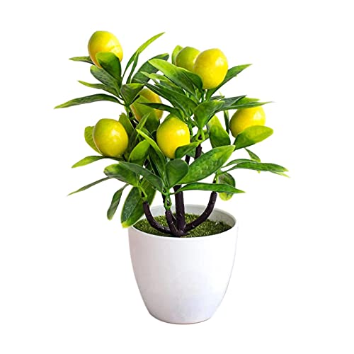 Künstliche Zitronenbaum,Kunstpflanzen,für Drinnen Und Draußen Hochzeit Büro Dekoration,künstliche Pflanzen Für Draußen Zitrone Deko, Künstlicher Blumentopf von Fowybe