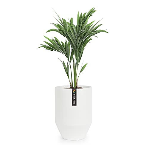 Fox&Fern Übertopf M - extra grosser Blumentopf inkl. Wasserabfluss - Blumentopf hoch 35cm - Übertöpfe für Zimmerpflanzen - Pflanzentopf groß auch für Outdoor geeigent - Plant Pot - Blumentopf weiß von Fox & Fern