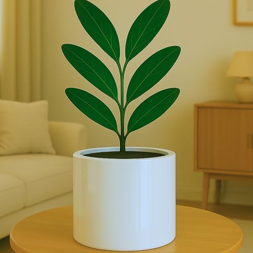 Fox&Fern Übertopf S - Blumentopf inkl. Wasserabfluss - Blumentopf hoch 18cm - Übertöpfe für Zimmerpflanzen - 21cm Durchmesser - Pflanzentöpfe - Plant Pot - weiß von Fox & Fern