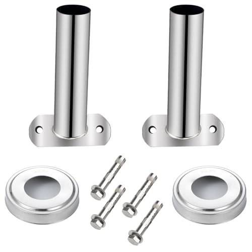 Fox·Bunny 2Pcs Edelstahl Poolleiter Halterung - Ø 40 mm - Hülse für Schwimmbadleiter,Montageset für Pool Leiter mit Flanschrohr von Fox·Bunny