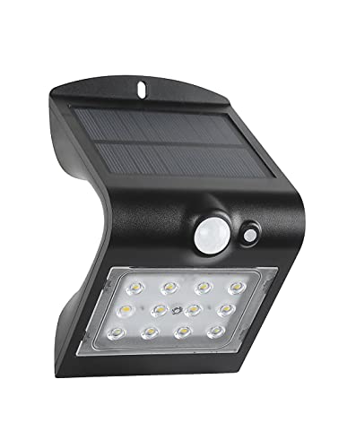 Solar-Wandleuchte, LED, 1,5 W, 220 lm, IP65, Schwarz von Fox