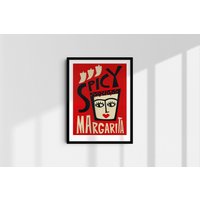 Spicy Margarita Print in Rot Hausbar Cocktail Wandkunst von FoxAndVelvet