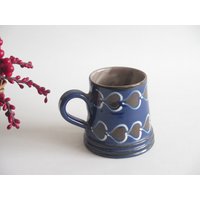 Abbednæs Pottery Keramik Kaffeetasse Blau Braun Bierkrug, Abbednes Potteri Denmark @ 345-20 von FoxBoxMarket