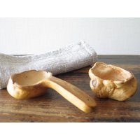 Vintage Holz Wurzelholz Löffel Und Gericht, Hand Geschnitzte Schiff, Scoop Küche Utensil Rustic Home Decor @204 von FoxBoxMarket