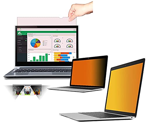 FoxCrypt Gold Premium Laptop | Notebook Anti-Spy Privacy Filter Blickschutzfilter Sichtschutzfolie Blickschutzfolie – 13.3“ (16:9 Bildschirme) - Gold von FoxCrypt
