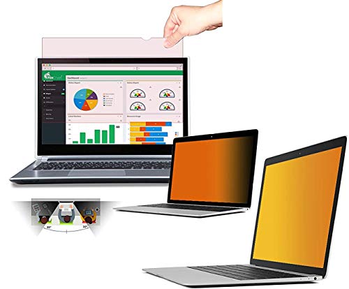 FoxCrypt Gold Premium Laptop | Notebook Anti-Spy Privacy Filter Blickschutzfilter Sichtschutzfolie Blickschutzfolie – 15.6“ (16:9 Bildschirme) - Gold von FoxCrypt