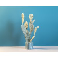 Großer Opuntia Kaktus, Boho Dekor, Kunstpflanzen, Seltene Zimmerpflanzen, Sukkulenten, Wohnzimmer Deko, Pflanzen Geschenke, Bauernhaus Büro Deko von FoxPigeonDecor