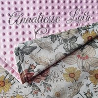Vintage Blumen Stickerei Baby Mädchen Decke, Decke Shower Geschenk, Muted Neugeborene Personalisierte von FoxandMouseBoutique