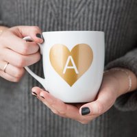 Gold Initial Tasse, Personalisierte Brautjungfer Geschenk von FoxblossomCo